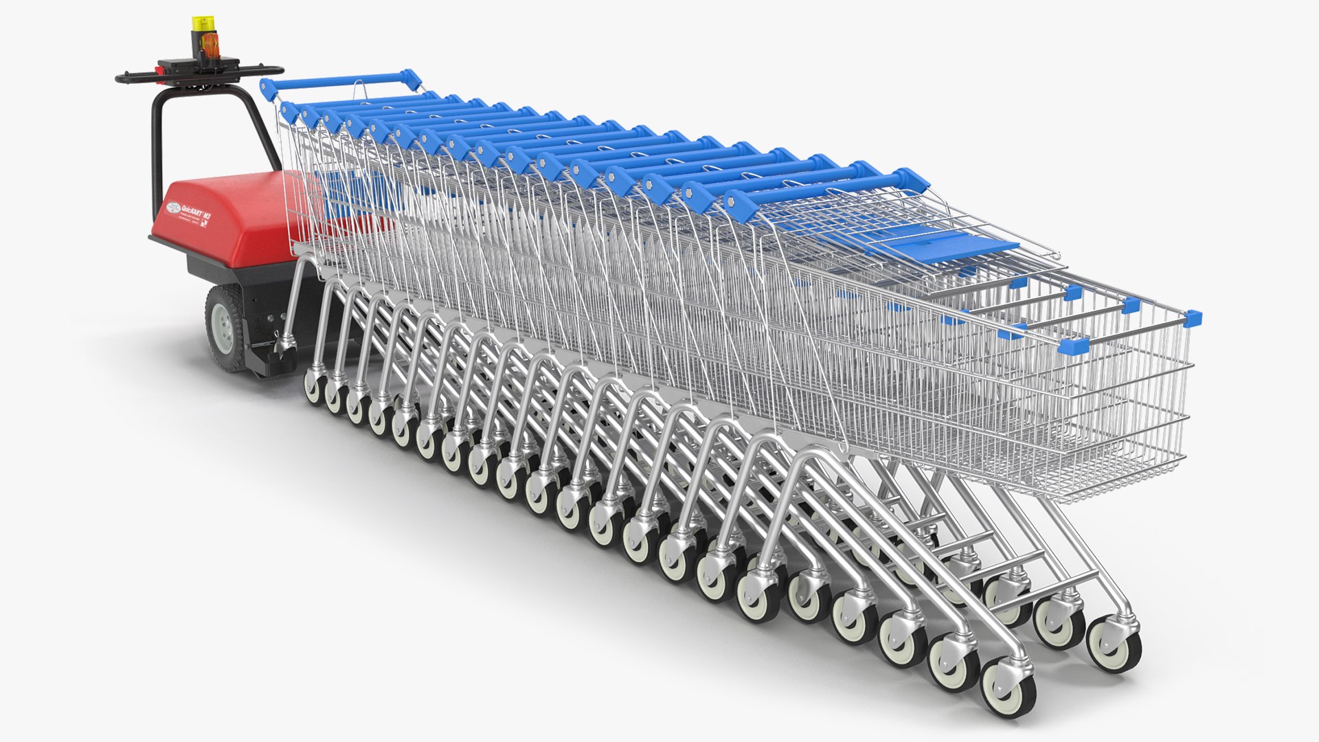 Electric Shopping Cart Retriever with Trolley 3D model preview