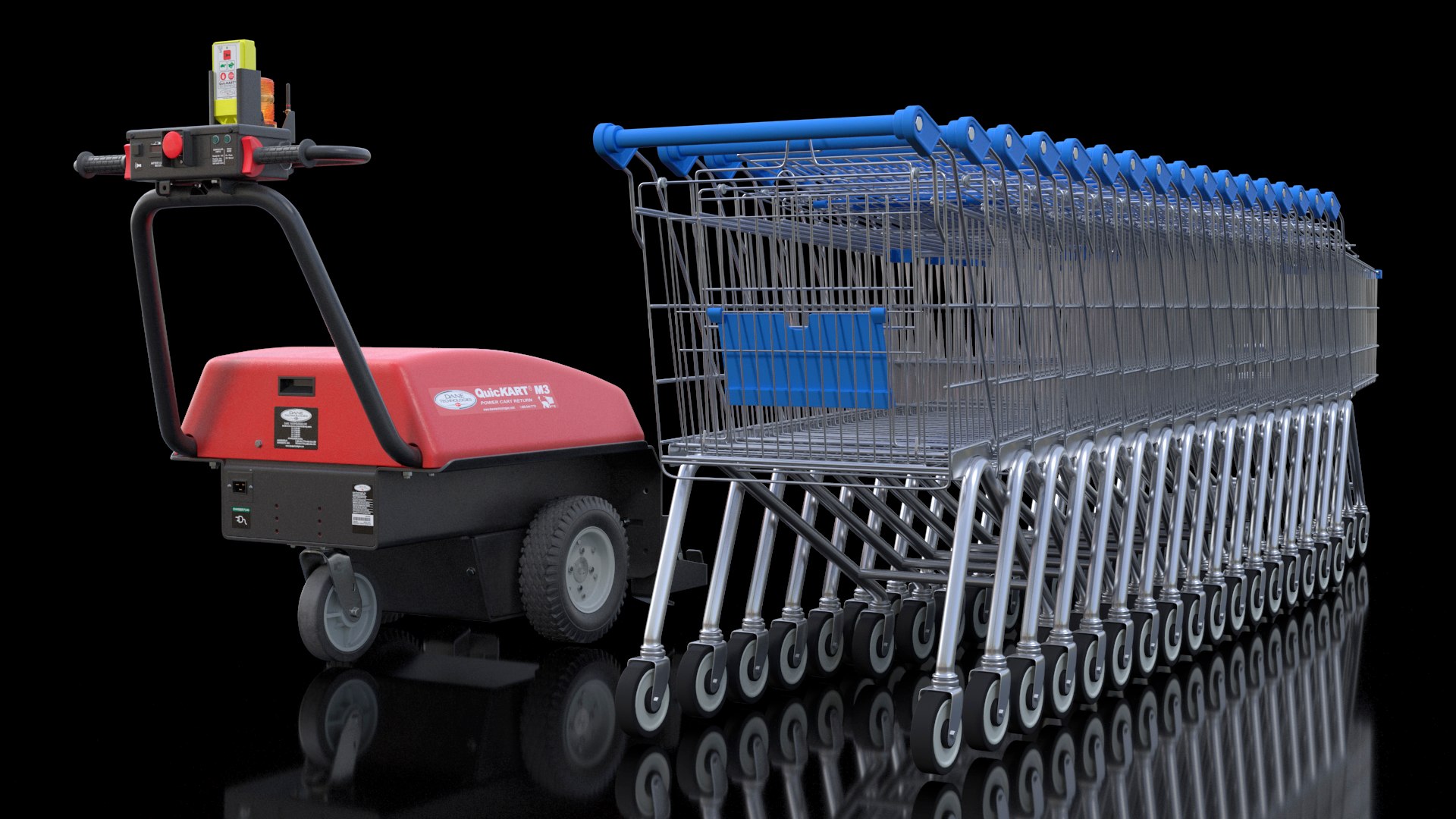 Electric Shopping Cart Retriever with Trolley model TurboSquid 2095329