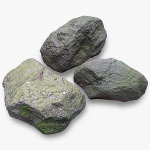 mossy stones 3D model