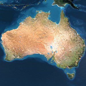Australia Map - 40K Realistic Satellite Terrain - Elevation 3D model