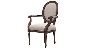 Chatton French Country Flax Linen Brown Ash 3D model