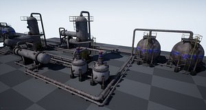 3D pbr industrial vessels pack