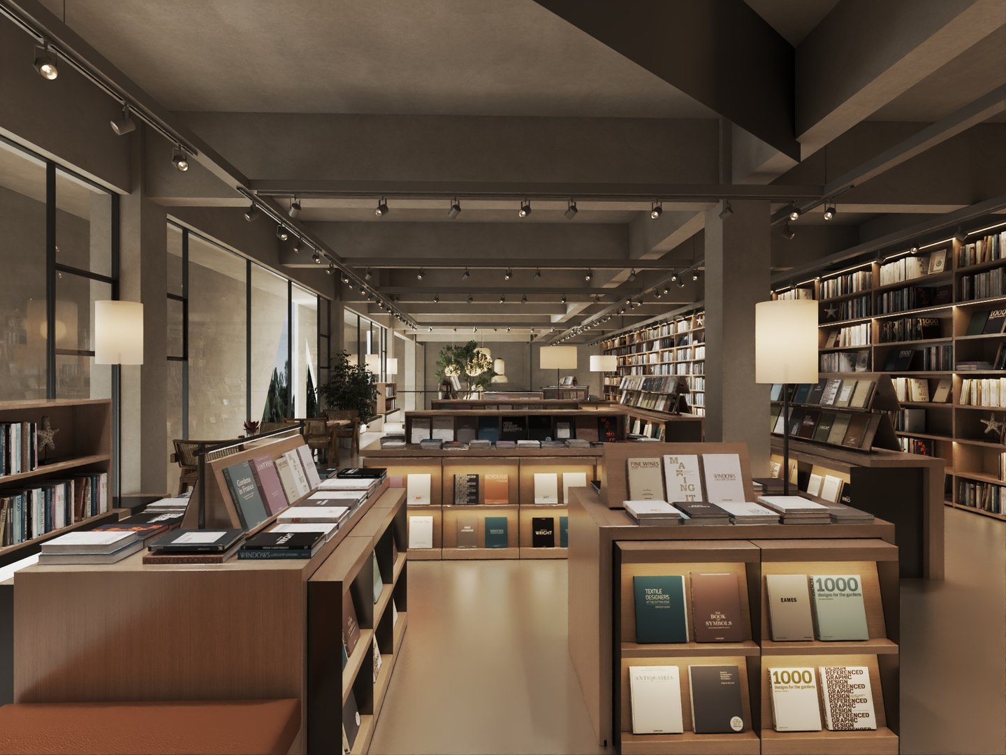 Modern Cozy Bookstore Reading Lounge Interior 3D Model - TurboSquid 2515621