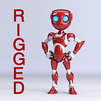 Iron Girl Robot rigged