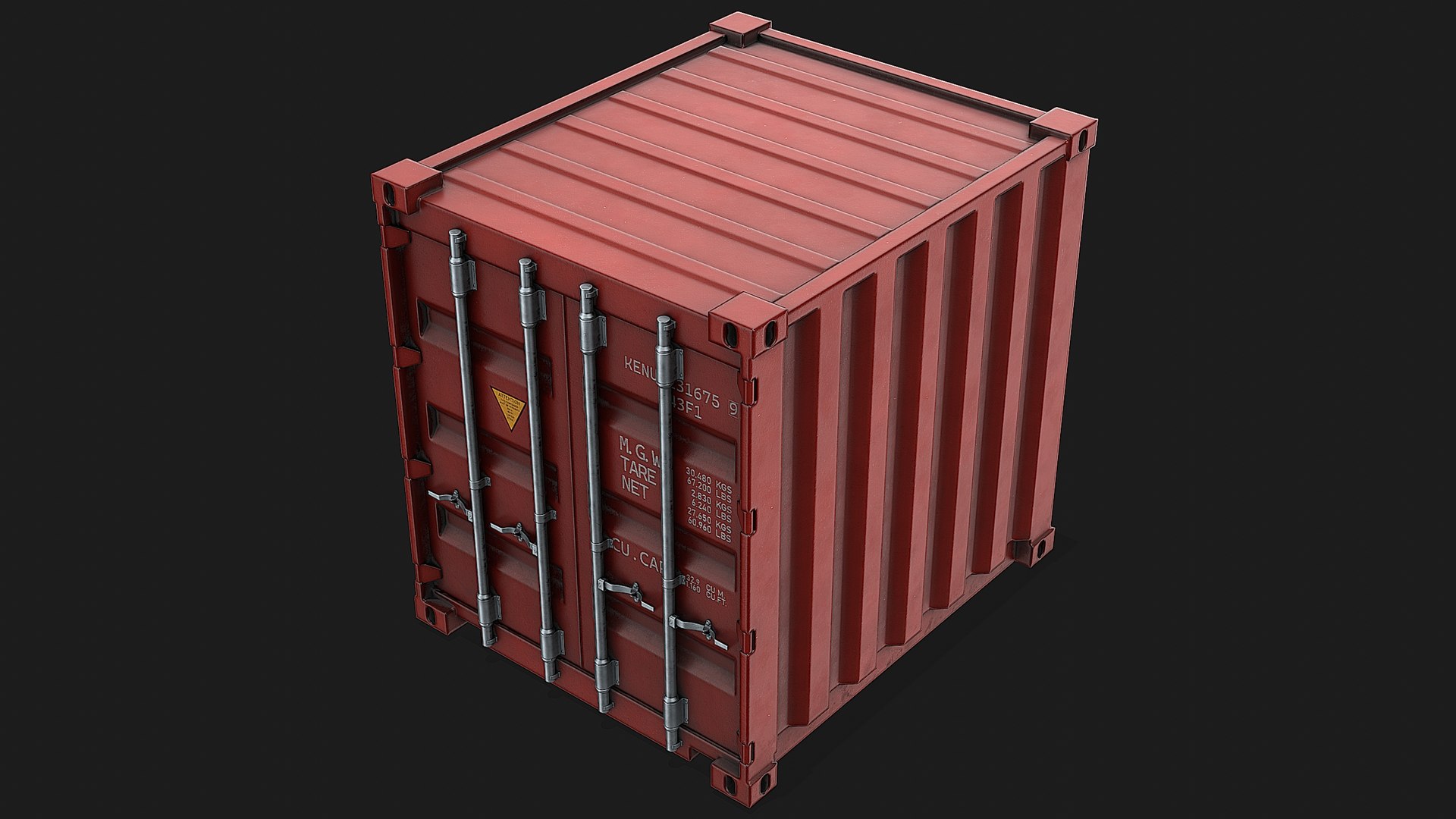 10ft Shipping Container - Red 3D model - TurboSquid 2149620
