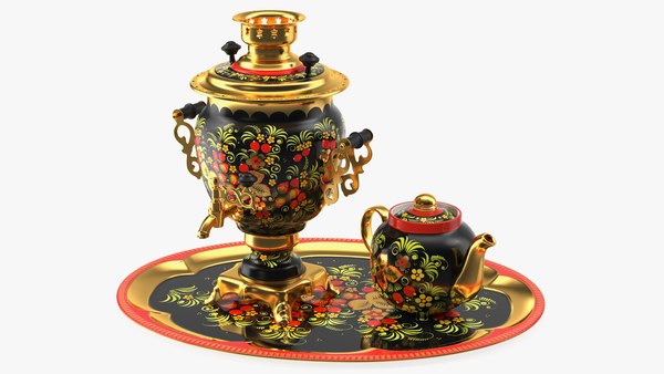 Tradicional Russian Electric samovar with art