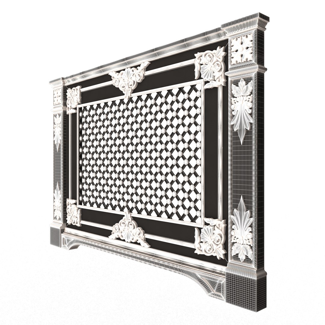 3D Radiator Cover Decorative Screening Grille Panel 016 model ...