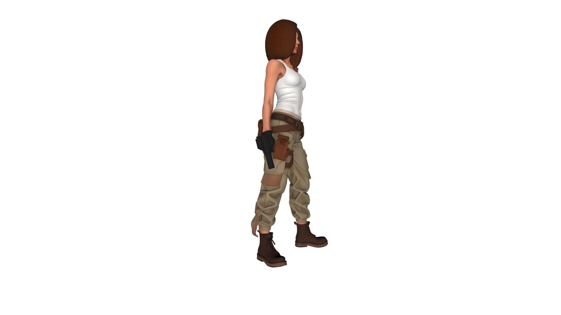3D Survivor Jane Adventure Woman 3D Character Model Hero Female Game ...