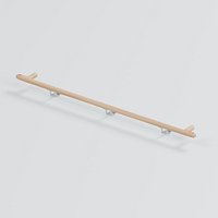 Continuous Return Oak Wall Handrail with Metal Brackets