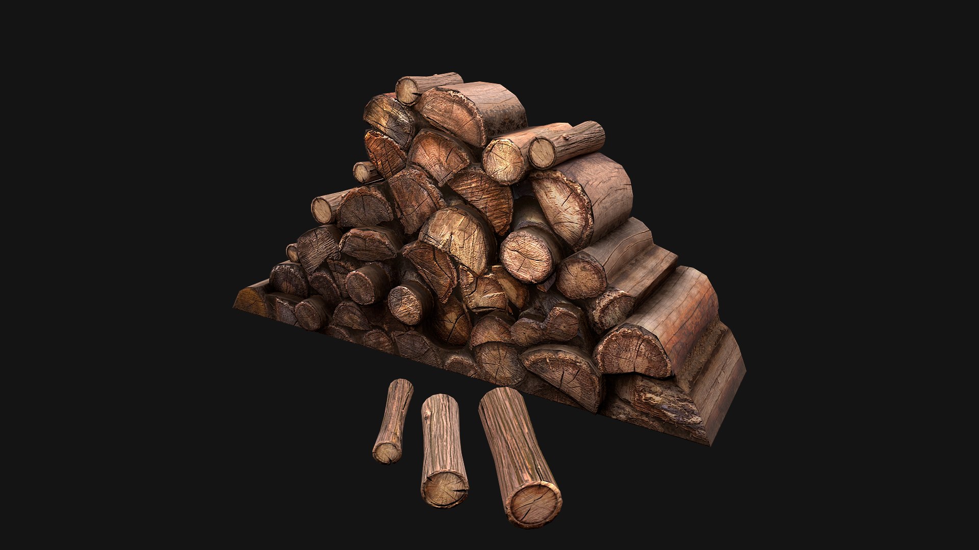 Little Pile Of Wood Model - TurboSquid 1865636