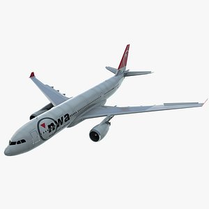 Jet Airliner Airbus A330-200 Northwest Airlines Rigged 3D Model