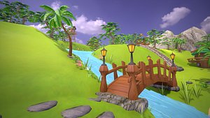 Stylized Cartoon Island 3D model
