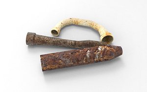 3D model Old rusty pipes
