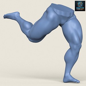 Muscular Man Leg Pose 08 3D model