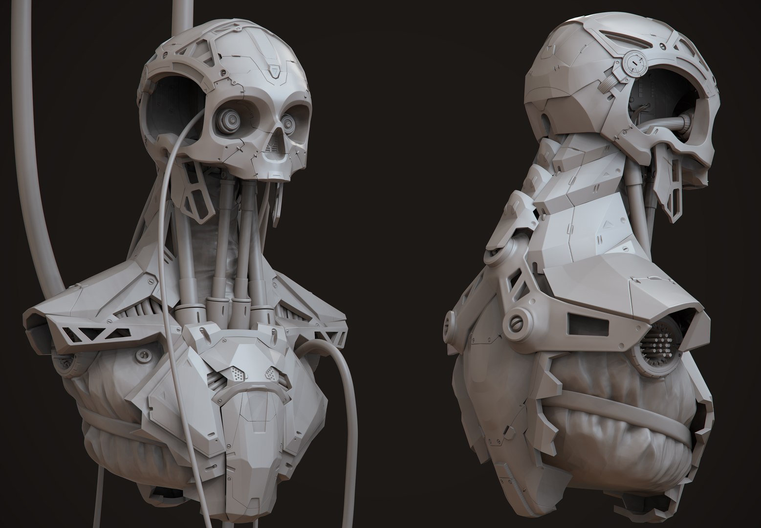 3D Cyborg Bust - TurboSquid 1206155