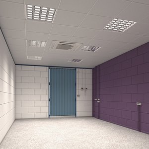 Empty Utility Room Interior 3D