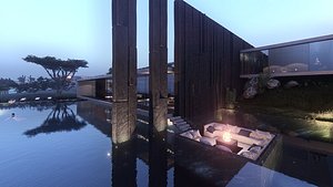 modern beach villa model