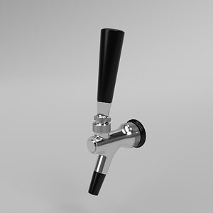 interior beer faucet stainless steel 3D model