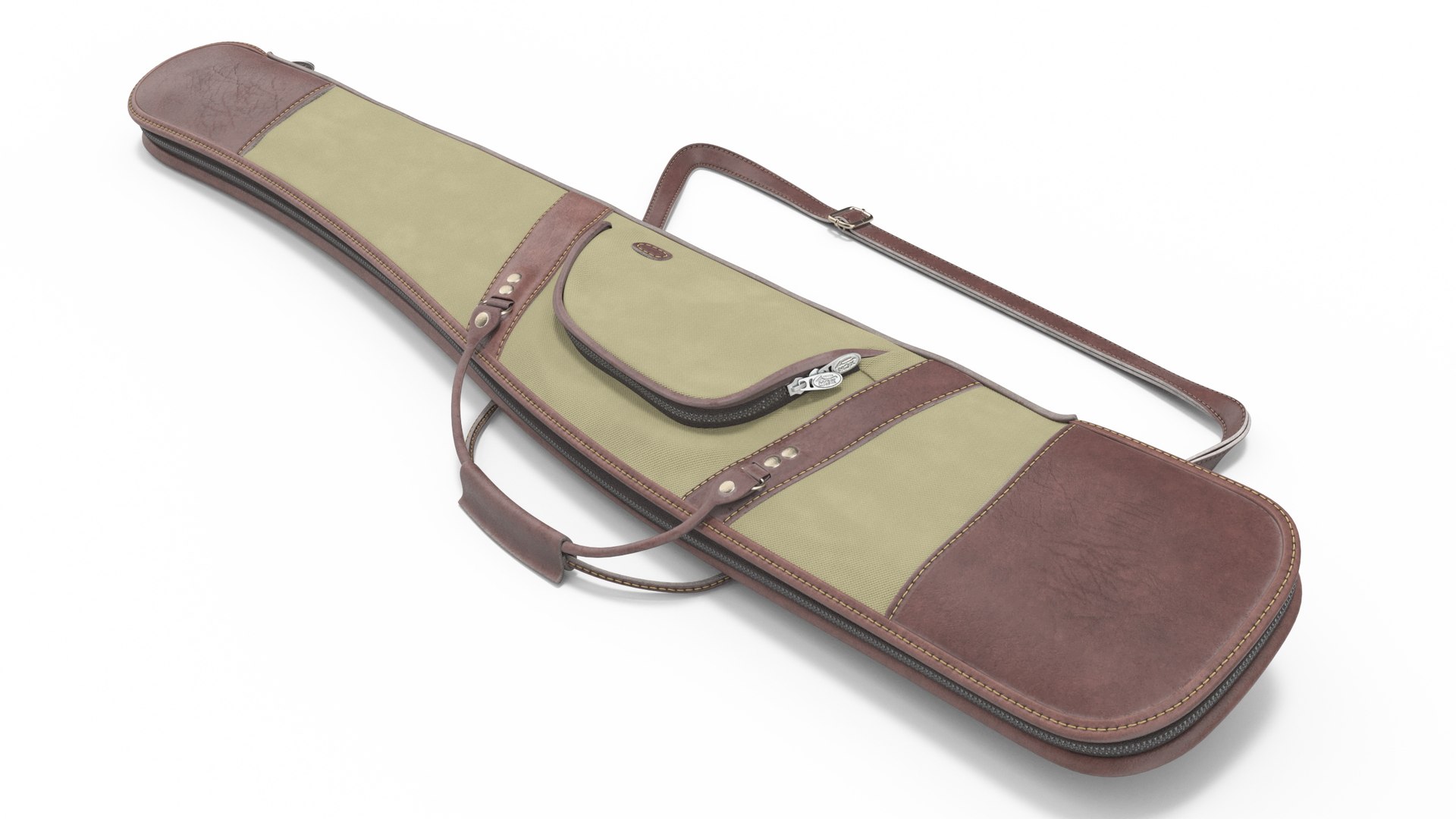 Hunter Gun Carry Bag Leather and Canvas 3D model preview