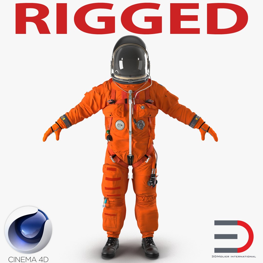 US Advanced Crew Escape Suit ACES Rigged for Cinema 4D 3D model preview