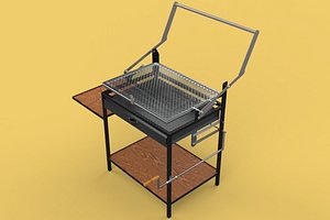 3D BASKET CHARCOAL NET FLIP MEAT GRILL ROTATING TURNING model