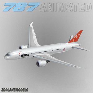 3d b787-8 northwest airlines model
