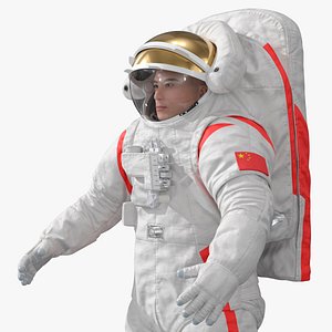 China Lunar Mission Spacesuit with Astronaut A-pose