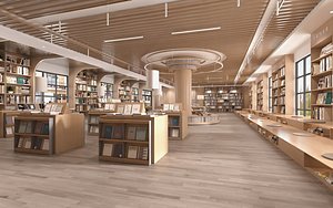 3D model Modern Book Store Interior Book Shop