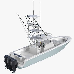 sport fishing boat generic 3D model
