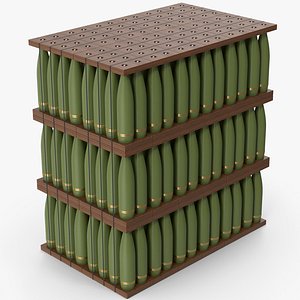 3D model Stacked Artillery Shells