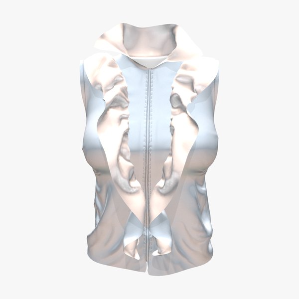 3D model Ruffled Trim Sleeveless Top - TurboSquid 1949718