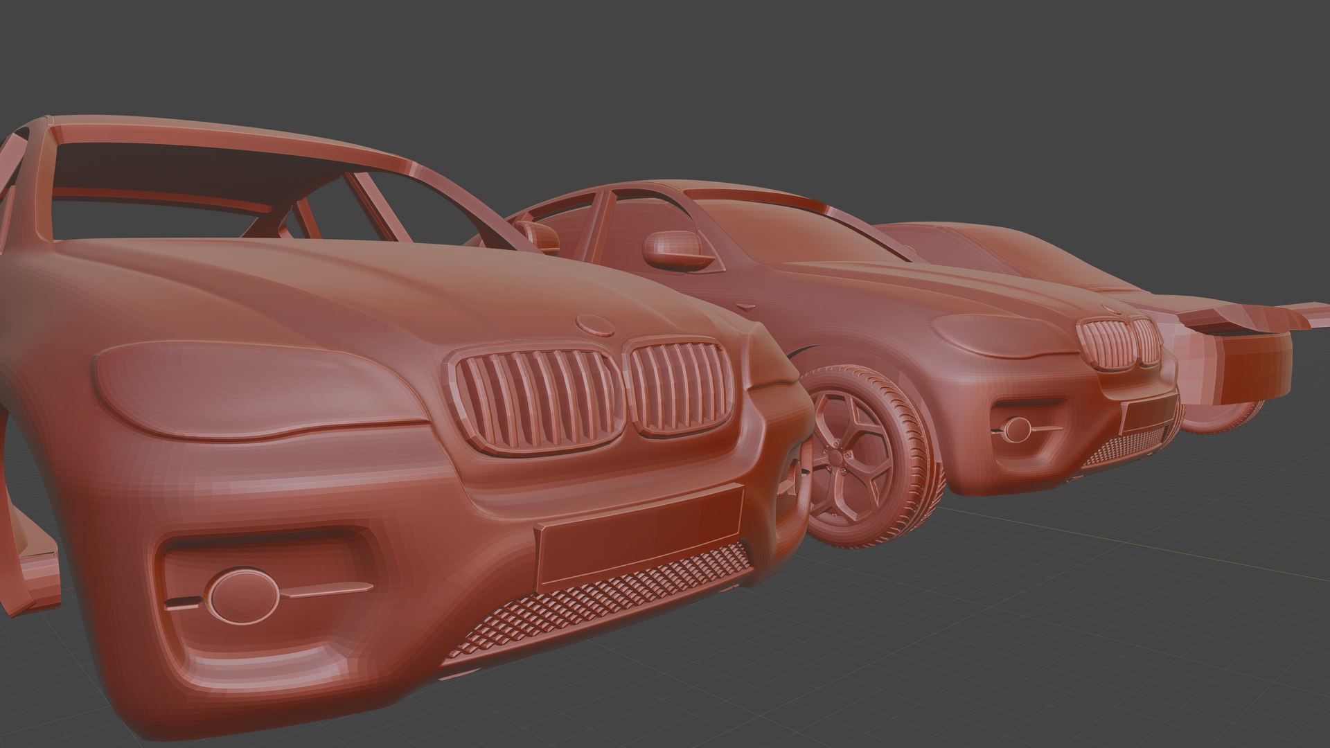 3D Model BMW X6 Modular 3D Printable Car Model With Integrated Lighting