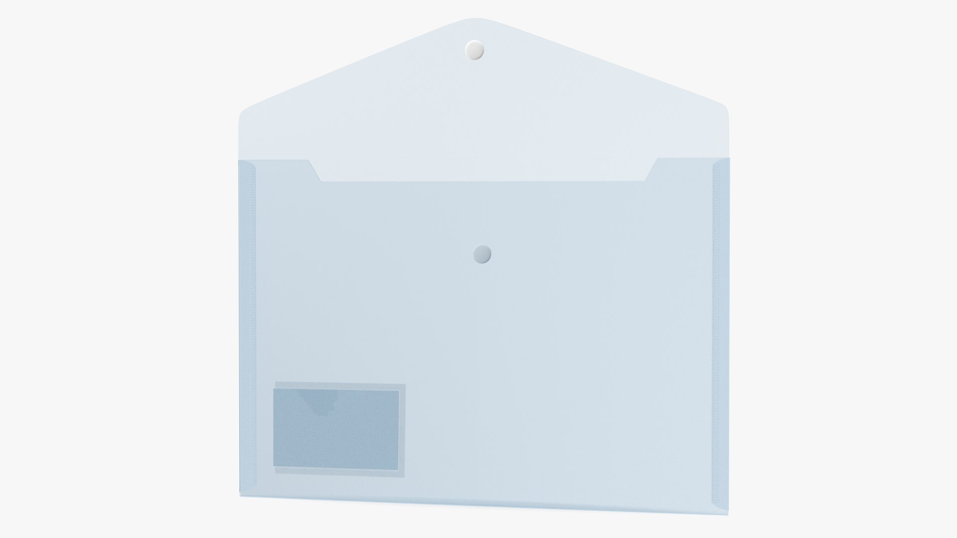 Clear Plastic Document Folder Open Blue 3D model preview