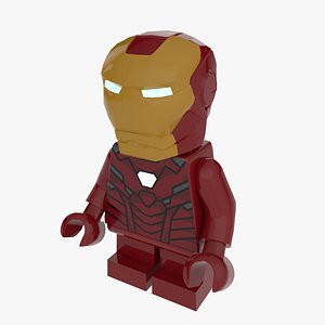 3D Stylized Iron Man LEGO Character model