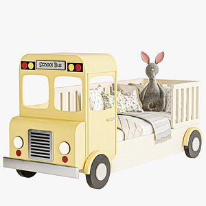 3D Baby cot car with toys pillow and blanket