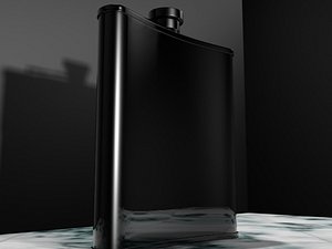 3d chrome bent flask model