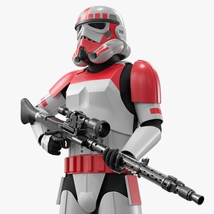 Star Wars Shock Trooper Equipped with Blaster Rifle 3D