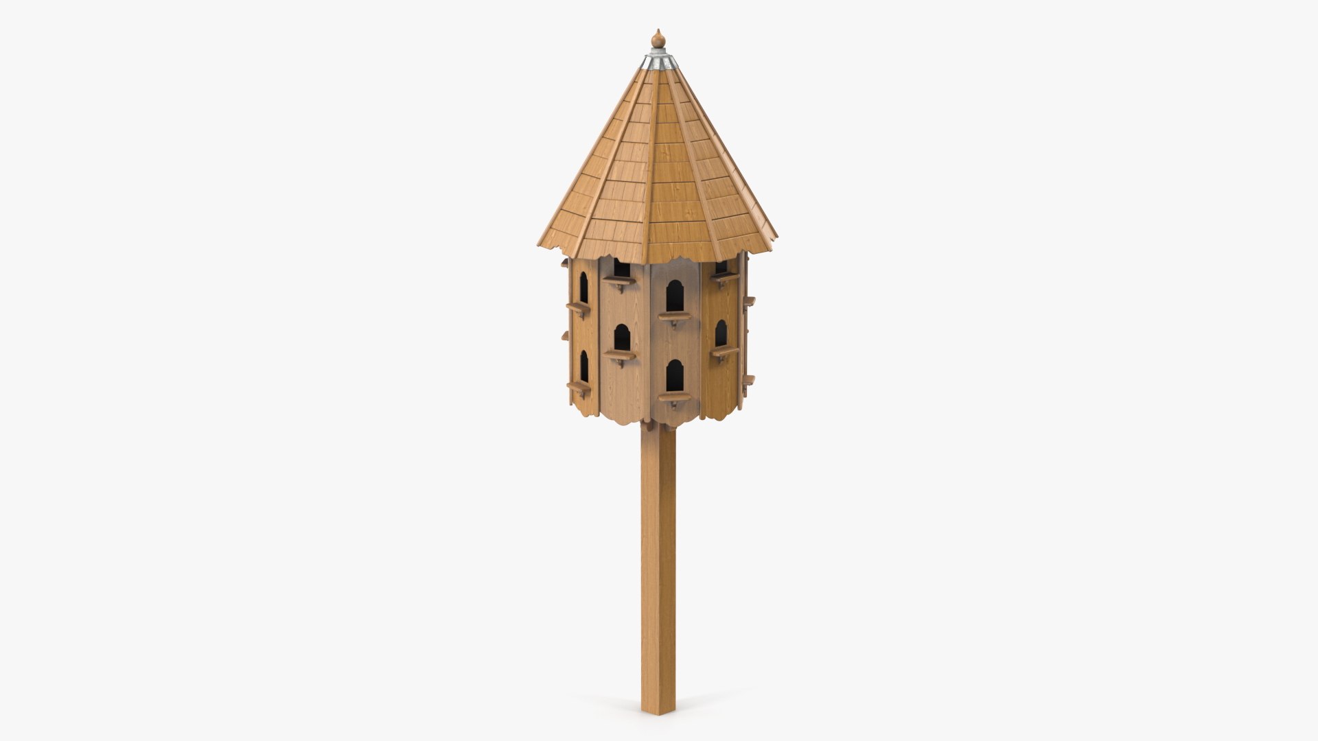 Large Wooden Dovecote for Twenty Nests 3D model preview