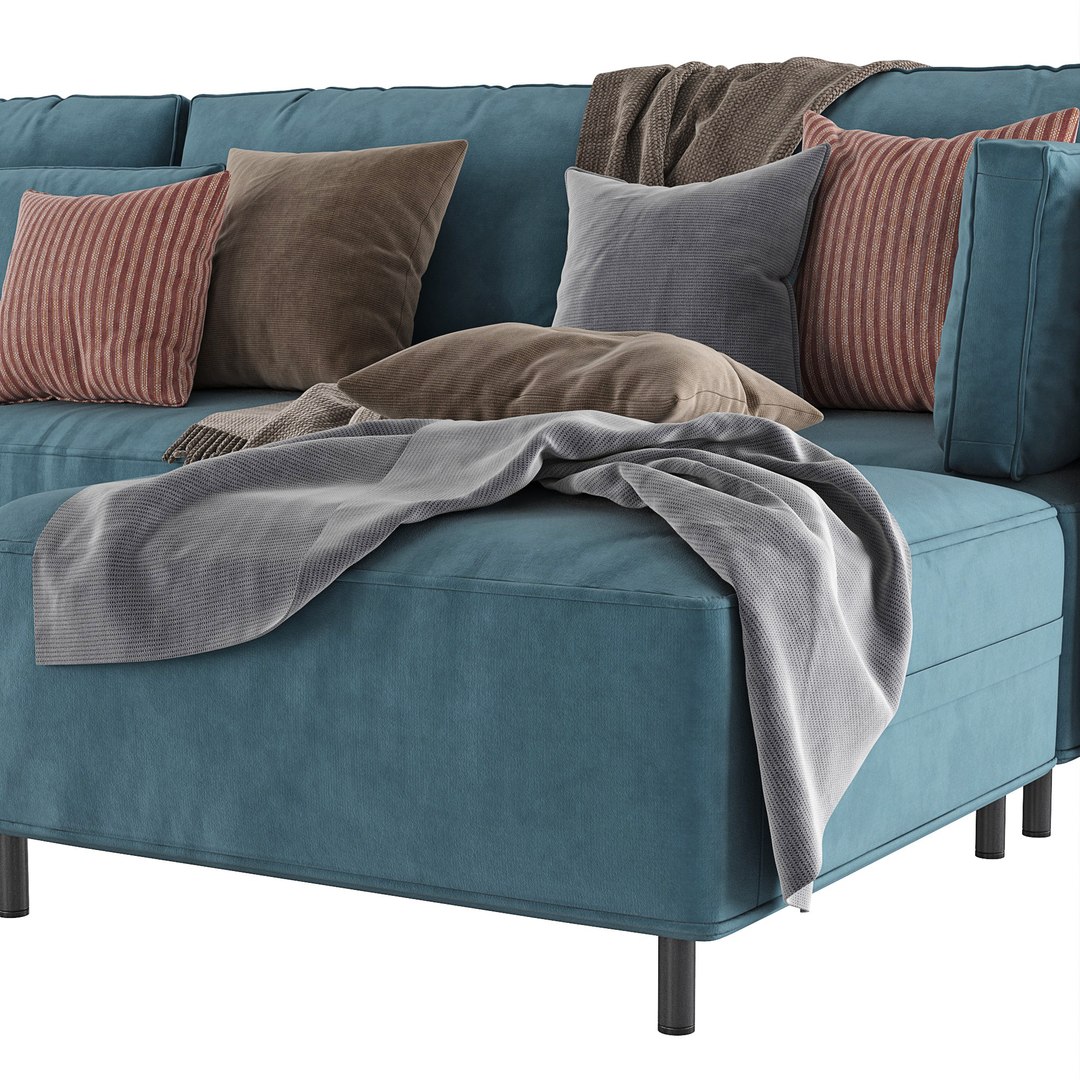 Fana Linen Modular Sectional Sofa By Acanva 3D Model - TurboSquid 2141483