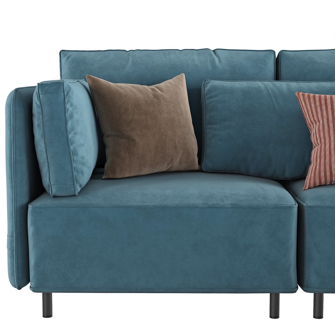 Fana Linen Modular Sectional Sofa By Acanva 3D Model - TurboSquid 2141483
