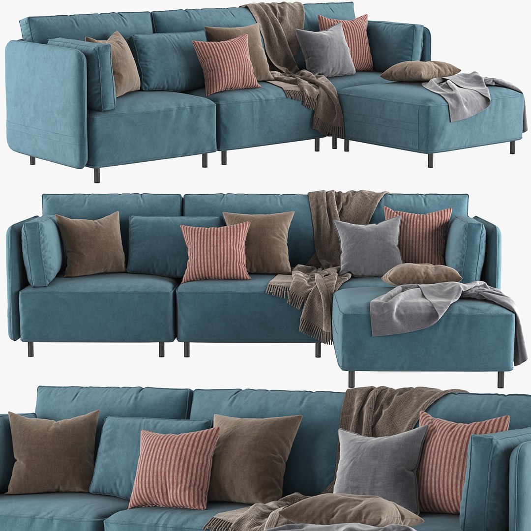 Fana Linen Modular Sectional Sofa By Acanva 3D Model - TurboSquid 2141483