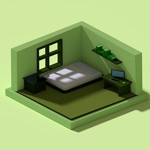 low polygonal room