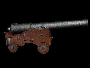 english naval cannon 3d model
