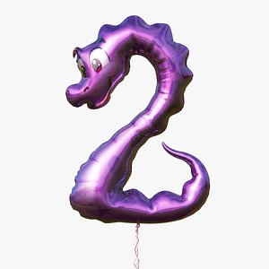 Number 2 - Snake shaped foil helium balloon
