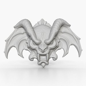 3D Gargoyle Head Relief 6