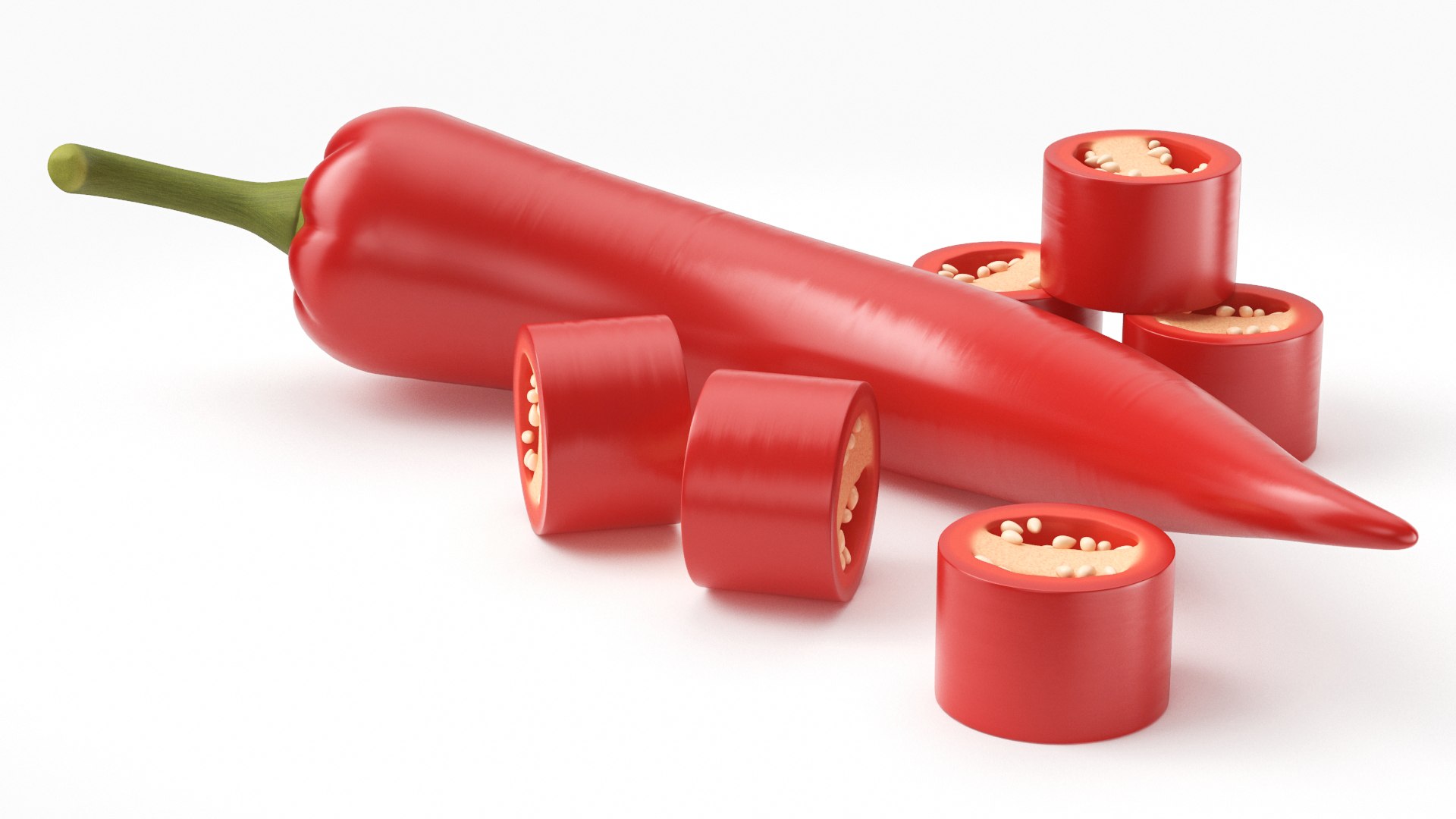 3D Red Chili Pepper Model - TurboSquid 2251627
