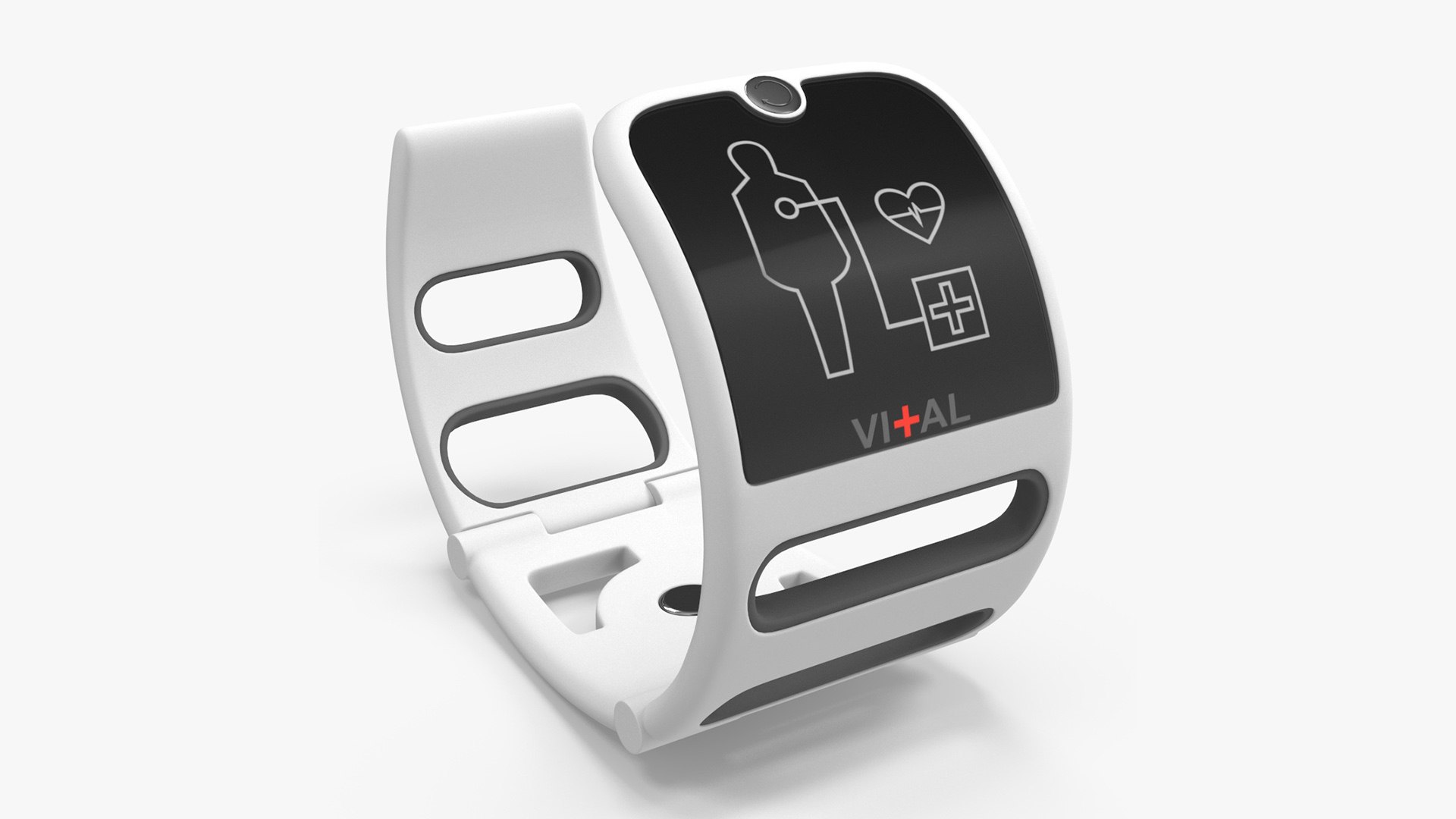 Design Health Monitoring Bracelet Vital Grey 3D model preview