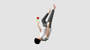 3D Man Falling Down Illustation