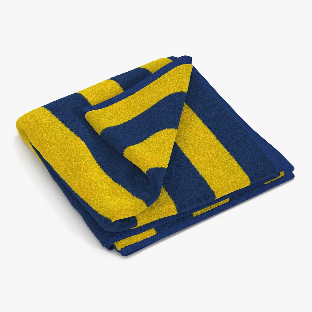 Beach Towel 2 Yellow 3D Model preview