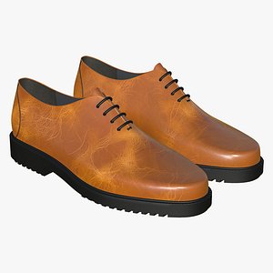 Realistic Leather Lace Up Shoes Modern model